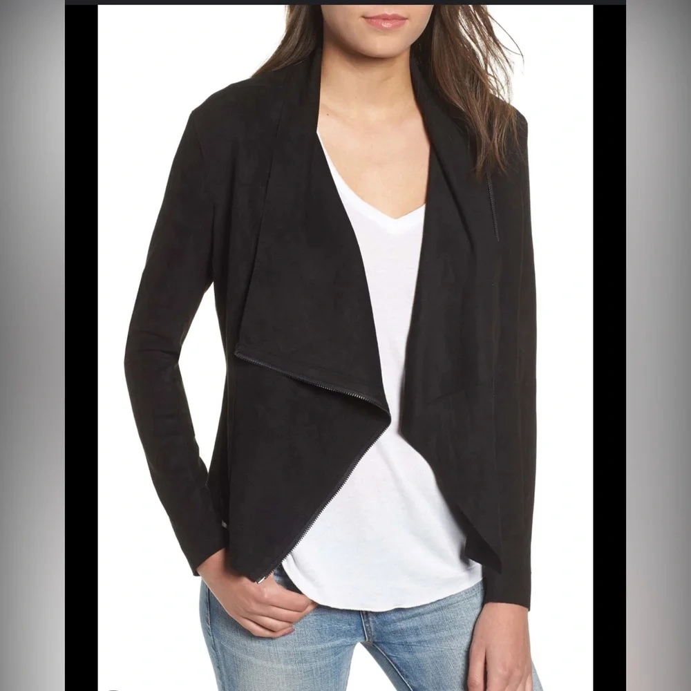 NWT BLANKNYC Faux Suede Drape front Jacket small - Picture 3 of 14